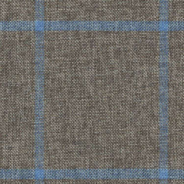 Tissu Holland and Sherry pour veste sur-mesure coton, laine et soie marron à carreaux fenêtre bleu