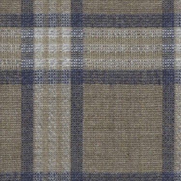 Tissu Holland and Sherry pour veste sur-mesure laine et soie marron clair Prince de Galles bleu marine