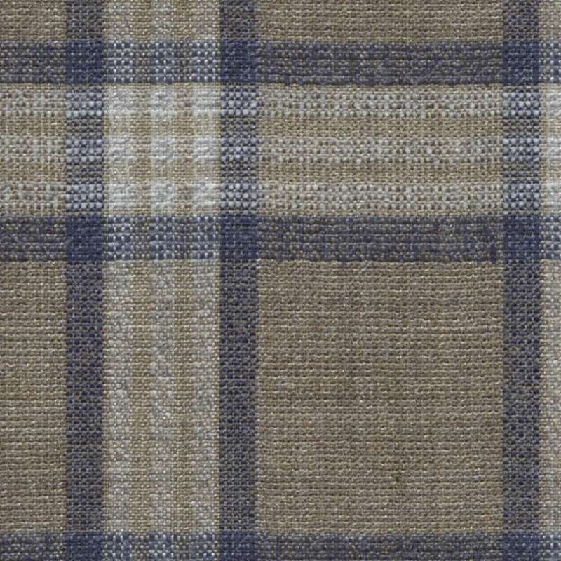 Tissu Holland and Sherry pour veste sur-mesure laine et soie marron clair Prince de Galles bleu marine