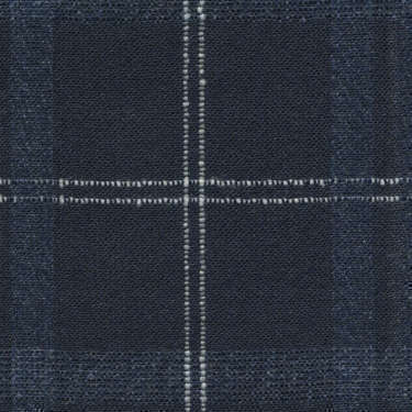 Tissu Holland and Sherry pour veste sur-mesure laine et soie bleu marine à carreaux fenêtre blancs