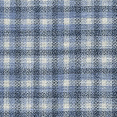 Tissu Holland and Sherry pour veste sur-mesure 100% laine bleu clair à carreaux bleu et blanc