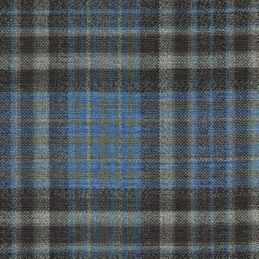 Tissu Holland and Sherry pour veste sur-mesure 100% laine tartan bleu clair et marron
