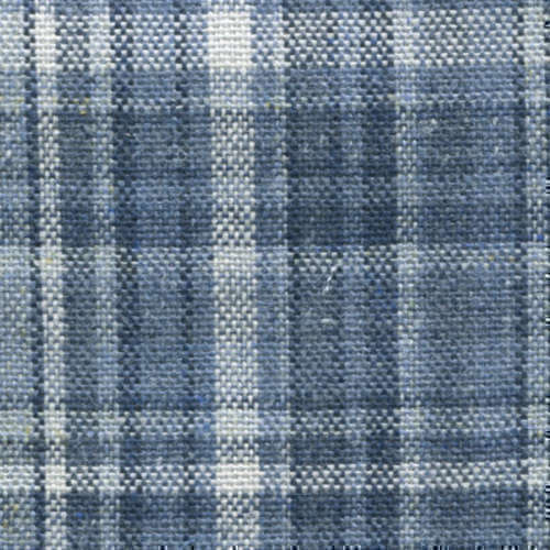 Tissu Holland and Sherry pour veste sur-mesure 100% soie tartan large bleu