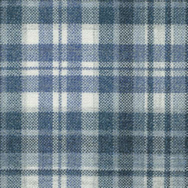 Tissu Holland and Sherry pour veste sur-mesure 100% soie tartan bleu mer et blanc