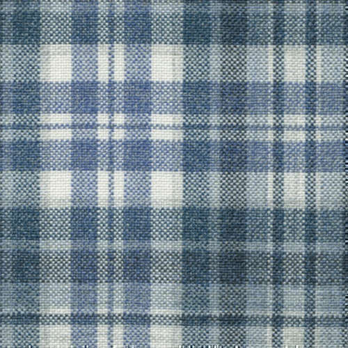 Tissu Holland and Sherry pour veste sur-mesure 100% soie tartan bleu mer et blanc