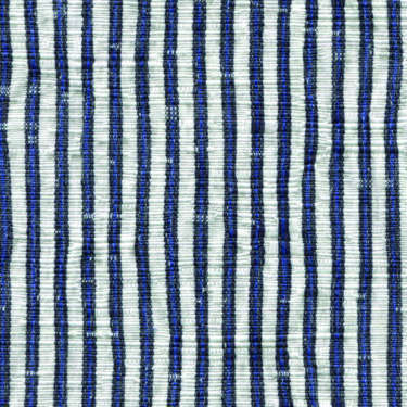 Tissu Holland and Sherry pour veste sur-mesure coton et élastane blanc à rayures étroites bleu marine