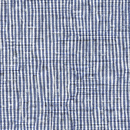 Tissu Holland and Sherry pour veste sur-mesure coton et élastane blanc et bleu à rayures étroites