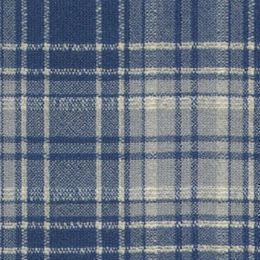 Tissu Holland and Sherry pour veste sur-mesure laine et soie bleu tartan blanc