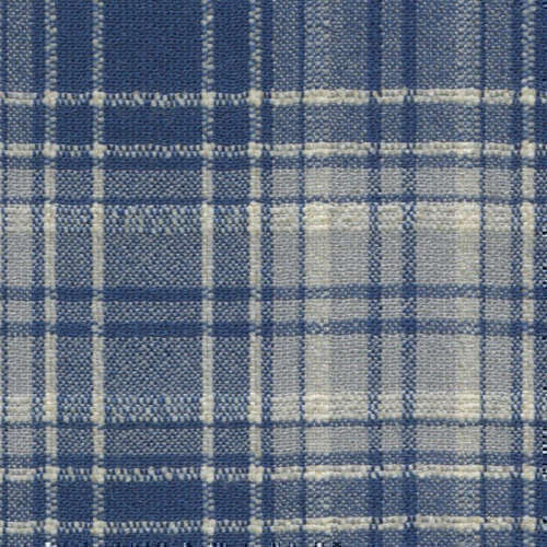 Tissu Holland and Sherry pour veste sur-mesure laine et soie bleu tartan blanc