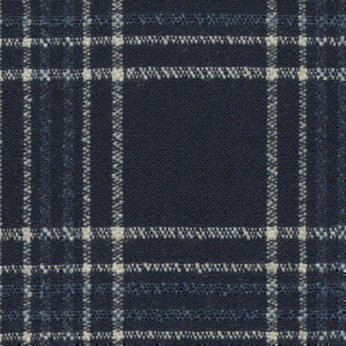 Tissu Holland and Sherry pour veste sur-mesure laine et soie bleu marine tartan blanc et bleu ardoise