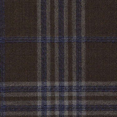 Tissu Holland and Sherry pour veste sur-mesure laine et soie marron Prince de Galles bleu marine