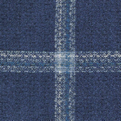 Tissu Holland and Sherry pour veste sur-mesure laine, coton et polyamide bleu à carreaux fenêtre bleu clair