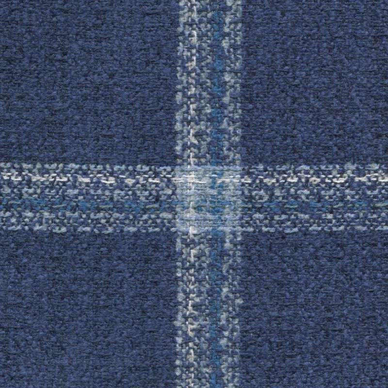 Tissu Holland and Sherry pour veste sur-mesure laine, coton et polyamide bleu à carreaux fenêtre bleu clair