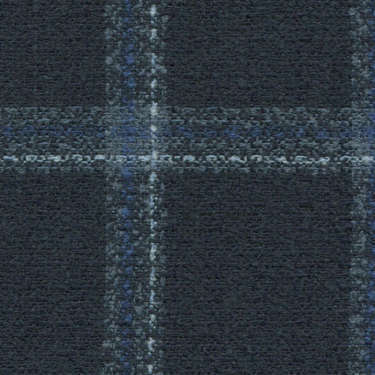 Tissu Holland and Sherry pour veste sur-mesure laine, coton et polyamide bleu marine à carreaux fenêtre bleu clair