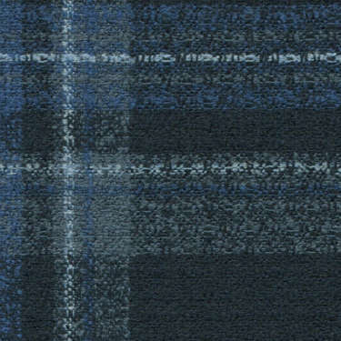 Tissu Holland and Sherry pour veste sur-mesure laine, coton et polyamide bleu marine tartan bleu clair