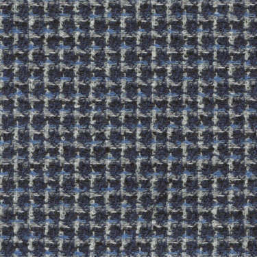 Tissu Holland and Sherry pour veste sur-mesure laine, coton et polyamide bleu marine micro motif bleu et blanc