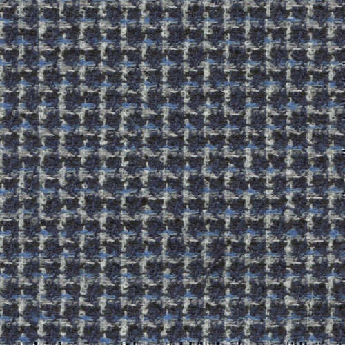 Tissu Holland and Sherry pour veste sur-mesure laine, coton et polyamide bleu marine micro motif bleu et blanc