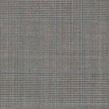 Tissu Holland and Sherry pour costume sur-mesure 100% laine Prince de Galles gris clair et bleu