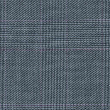 Tissu Holland and Sherry pour costume sur-mesure 100% laine Prince de Galles bleu clair et magenta