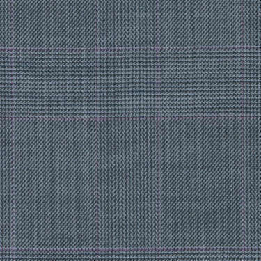 Tissu Holland and Sherry pour costume sur-mesure 100% laine Prince de Galles bleu clair et magenta