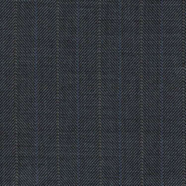 Tissu Holland and Sherry pour costume sur-mesure 100% laine gris foncé à chevrons bleu et nacré