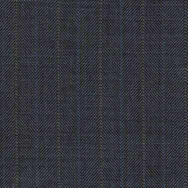 Tissu Holland and Sherry pour costume sur-mesure 100% laine gris foncé à chevrons bleu et nacré