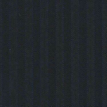 Tissu Holland and Sherry pour costume sur-mesure 100% laine à chevrons noir profond et rayures bleutées