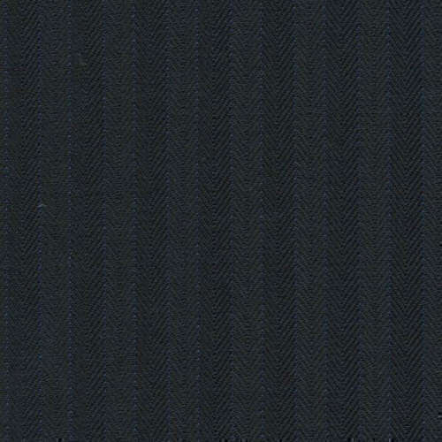 Tissu Holland and Sherry pour costume sur-mesure 100% laine à chevrons noir profond et rayures bleutées
