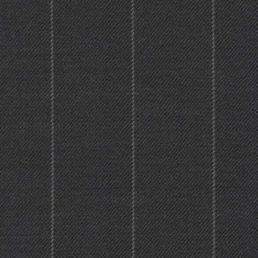 Tissu Holland and Sherry pour costume sur-mesure 100% laine gris charbon clair à rayures craie