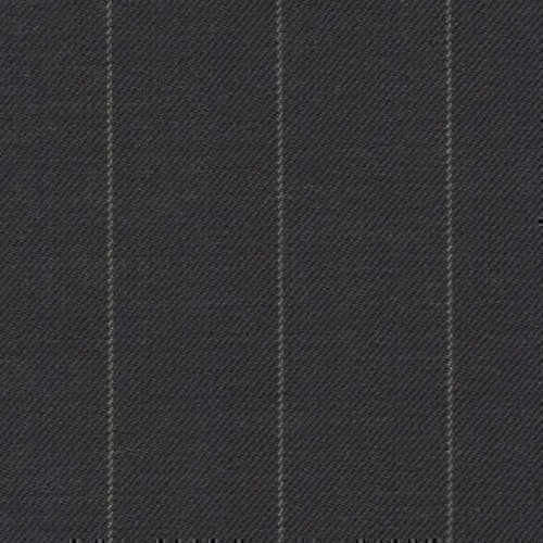 Tissu Holland and Sherry pour costume sur-mesure 100% laine gris charbon clair à rayures craie