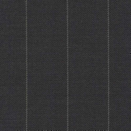 Tissu Holland and Sherry pour costume sur-mesure 100% laine gris charbon clair à rayures craie