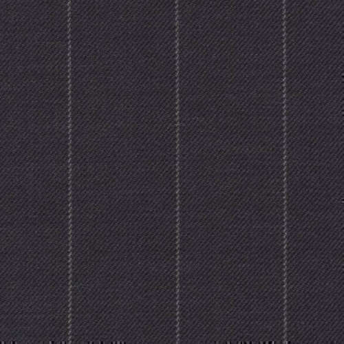 Tissu Holland and Sherry pour costume sur-mesure 100% laine bleu marine à rayures craie