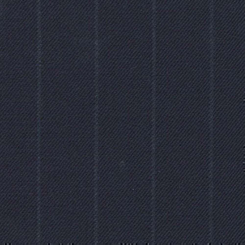 Tissu Holland and Sherry pour costume sur-mesure 100% laine bleu marine profond à rayures craie