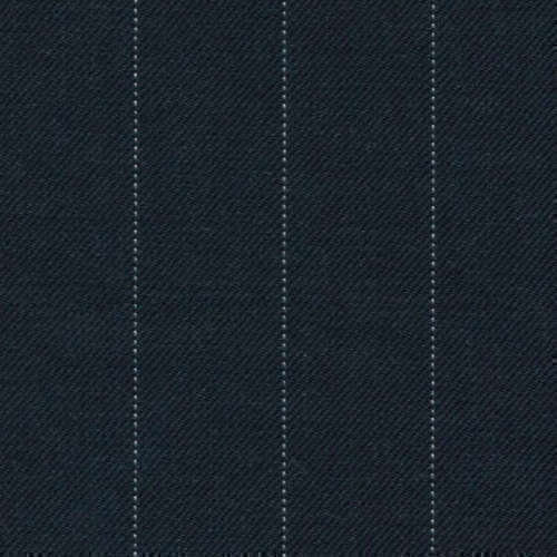 Tissu Holland and Sherry pour costume sur-mesure 100% laine bleu marine charbon à rayures tennis