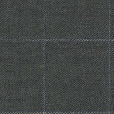 Tissu Holland and Sherry pour costume sur-mesure 100% laine gris foncé à carreaux fenêtres gris et bleu