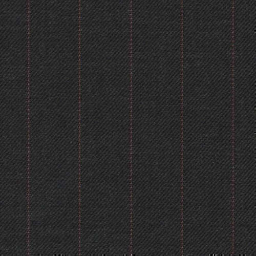 Tissu Holland and Sherry pour costume sur-mesure 100% laine anthracite à rayures rouges