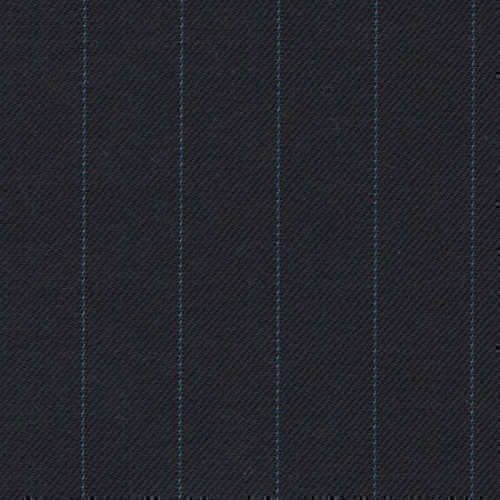 Tissu Holland and Sherry pour costume sur-mesure 100% laine bleu marine à rayures bleu clair