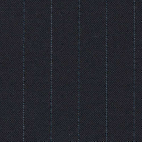 Tissu Holland and Sherry pour costume sur-mesure 100% laine bleu marine à rayures bleu clair