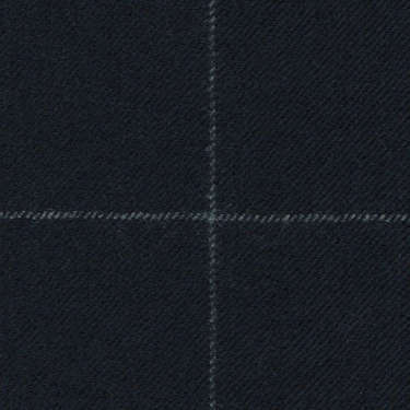 Tissu Holland and Sherry pour costume sur-mesure flanelle bleu marine à carreaux fenêtres craie
