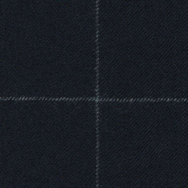 Tissu Holland and Sherry pour costume sur-mesure flanelle bleu marine à carreaux fenêtres craie