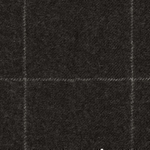 Tissu Holland and Sherry pour costume sur-mesure flanelle gris charbon à carreaux fenêtres craie