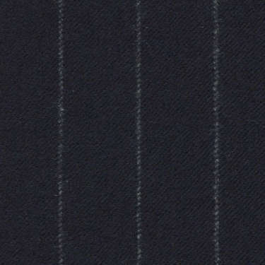 Tissu Holland and Sherry pour costume sur-mesure flanelle bleu marine à fines rayures craie