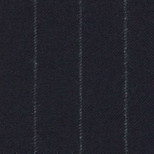 Tissu Holland and Sherry pour costume sur-mesure flanelle bleu marine à fines rayures craie