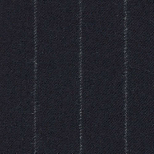 Tissu Holland and Sherry pour costume sur-mesure flanelle bleu marine à fines rayures craie