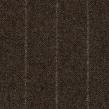 Tissu Holland and Sherry pour costume sur-mesure flanelle marron classique à rayures craie