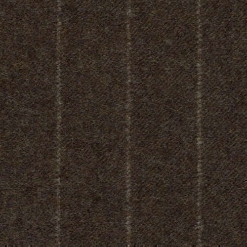 Tissu Holland and Sherry pour costume sur-mesure flanelle marron classique à rayures craie