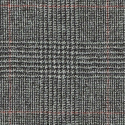 Tissu Holland and Sherry pour costume sur-mesure flanelle Prince de Galles noir et blanc, rouge