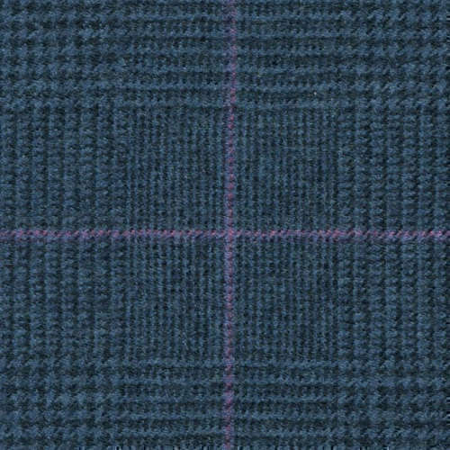 Tissu Holland and Sherry pour costume sur-mesure flanelle Prince de Galles bleu et rose