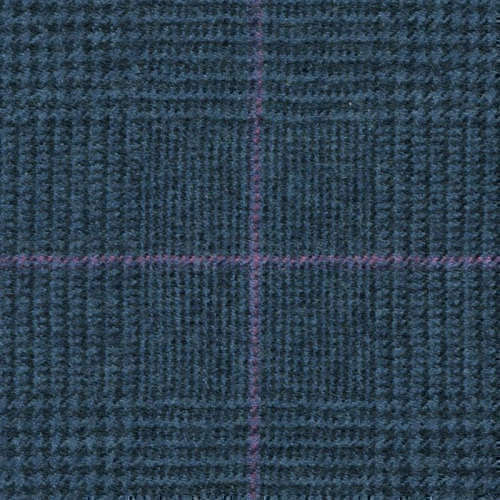 Tissu Holland and Sherry pour costume sur-mesure flanelle Prince de Galles bleu et rose