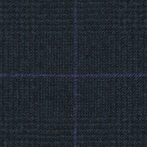 Tissu Holland and Sherry pour costume sur-mesure flanelle Prince de Galles bleu marine et aubergine